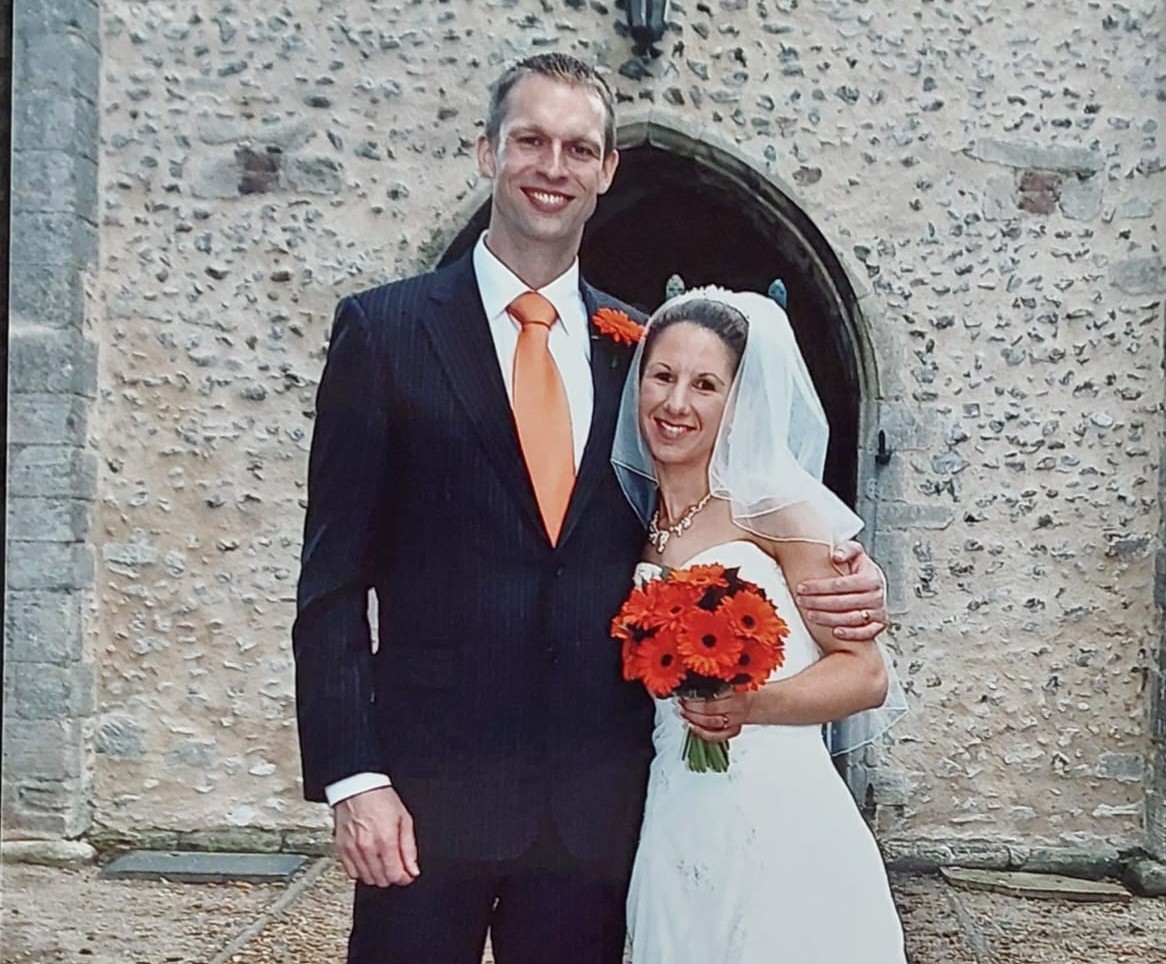 Paul & Caroline at their wedding
